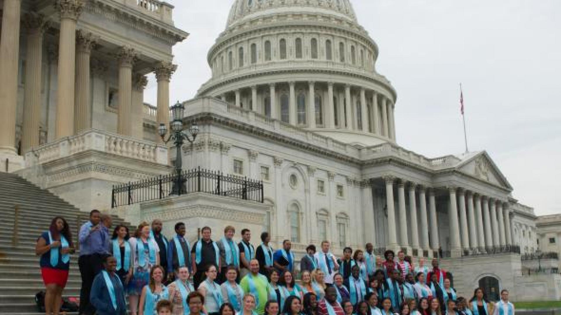  Nearly 70 current and former foster youth from across the country gathered on Capitol Hill 