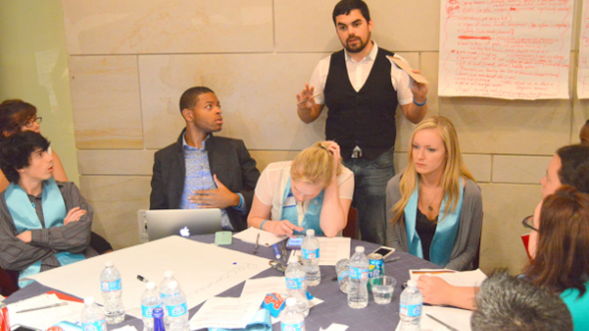  foster youth shadows gathered as a group for training with the FosterClub